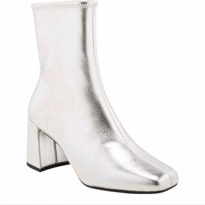 A New Day metallic square toe block heel ankle boots